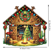 Load image into Gallery viewer, 2D Flat Print Xmas Farm Hut DIY Table Top Diamond Painting Ornament Kits