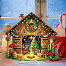 Load image into Gallery viewer, 2D Flat Print Xmas Farm Hut DIY Table Top Diamond Painting Ornament Kits