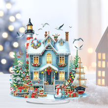 Load image into Gallery viewer, Acrylic 2D Flat Print Xmas Hut DIY Table Top Diamond Painting Ornament Kits