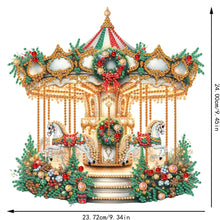 Load image into Gallery viewer, 2D Flat Print Xmas Carousel DIY Table Top Diamond Painting Ornament Kits