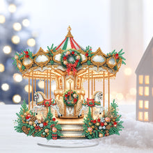 Load image into Gallery viewer, 2D Flat Print Xmas Carousel DIY Table Top Diamond Painting Ornament Kits