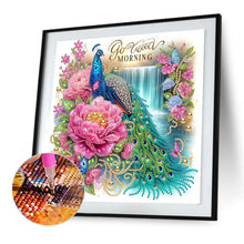 Load image into Gallery viewer, Diamond Painting - Partial Special Shaped - Peacock And Flowers (30*30CM)