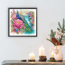 Load image into Gallery viewer, Diamond Painting - Partial Special Shaped - Peacock And Flowers (30*30CM)