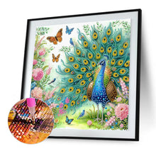 Load image into Gallery viewer, Diamond Painting - Partial Special Shaped - Peacock (30*30CM)
