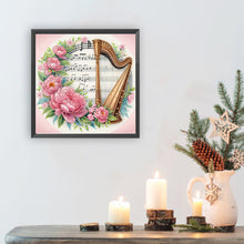 Load image into Gallery viewer, Diamond Painting - Partial Special Shaped - Harp And Peony (30*30CM)