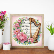 Load image into Gallery viewer, Diamond Painting - Partial Special Shaped - Harp And Peony (30*30CM)