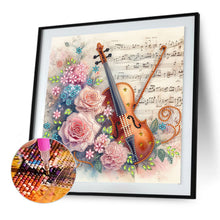 Load image into Gallery viewer, Diamond Painting - Partial Special Shaped - Violin And Rose (30*30CM)