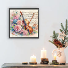 Load image into Gallery viewer, Diamond Painting - Partial Special Shaped - Violin And Rose (30*30CM)