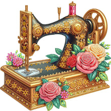 Load image into Gallery viewer, Diamond Painting - Partial Special Shaped - Sewing Machine And Rose (30*30CM)