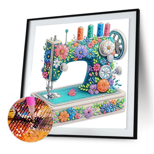 Diamond Painting - Partial Special Shaped - Vintage Sewing Machine (30*30CM)