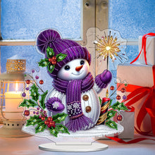 Load image into Gallery viewer, 2D Flat Snowman DIY Diamond Painting Tabletop Ornament Kit for Home Decoration