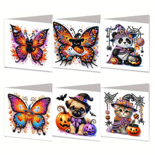 Load image into Gallery viewer, 6PCS DIY Diamond Art Greeting Cards Halloween Designs for Festival Gift (IHK061)