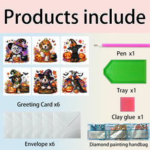 Load image into Gallery viewer, 6PCS DIY Diamond Art Greeting Cards Halloween Designs for Festival Gift (IHK062)