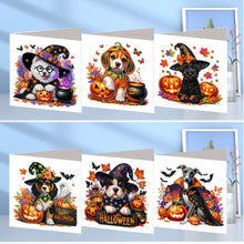 Load image into Gallery viewer, 6PCS DIY Diamond Art Greeting Cards Halloween Designs for Festival Gift (IHK062)