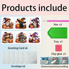 Load image into Gallery viewer, 6PCS DIY Diamond Art Greeting Cards Halloween Designs for Festival Gift (IHK063)