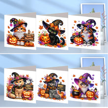 Load image into Gallery viewer, 6PCS DIY Diamond Art Greeting Cards Halloween Designs for Festival Gift (IHK063)