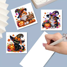 Load image into Gallery viewer, 6PCS DIY Diamond Art Greeting Cards Halloween Designs for Festival Gift (IHK063)