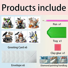 Load image into Gallery viewer, 6PCS DIY Diamond Art Greeting Cards Halloween Designs for Festival Gift (IHK067)