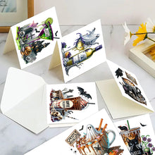 Load image into Gallery viewer, 6PCS DIY Diamond Art Greeting Cards Halloween Designs for Festival Gift (IHK067)