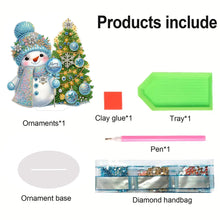 Load image into Gallery viewer, 2D Flat Snowman Print DIY Desktop Diamond Art Kits for Home Office Desktop Decor