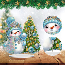 Load image into Gallery viewer, 2D Flat Snowman Print DIY Desktop Diamond Art Kits for Home Office Desktop Decor