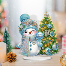 Load image into Gallery viewer, 2D Flat Snowman Print DIY Desktop Diamond Art Kits for Home Office Desktop Decor