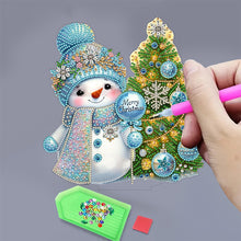 Load image into Gallery viewer, 2D Flat Snowman Print DIY Desktop Diamond Art Kits for Home Office Desktop Decor