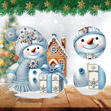 Load image into Gallery viewer, 2D Flat Snowman Print DIY Desktop Diamond Art Kits for Home Office Desktop Decor