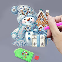 Load image into Gallery viewer, 2D Flat Snowman Print DIY Desktop Diamond Art Kits for Home Office Desktop Decor