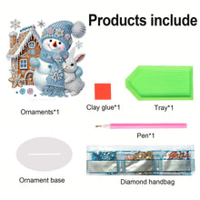 Load image into Gallery viewer, 2D Flat Snowman Print DIY Desktop Diamond Art Kits for Home Office Desktop Decor
