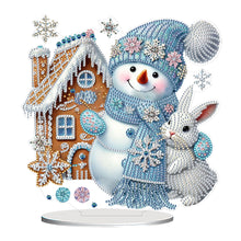 Load image into Gallery viewer, 2D Flat Snowman Print DIY Desktop Diamond Art Kits for Home Office Desktop Decor