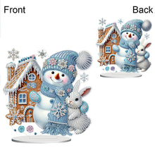 Load image into Gallery viewer, 2D Flat Snowman Print DIY Desktop Diamond Art Kits for Home Office Desktop Decor