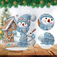 Load image into Gallery viewer, 2D Flat Snowman Print DIY Desktop Diamond Art Kits for Home Office Desktop Decor