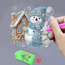 Load image into Gallery viewer, 2D Flat Snowman Print DIY Desktop Diamond Art Kits for Home Office Desktop Decor