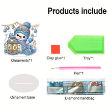 Load image into Gallery viewer, 2D Flat Snowman Print DIY Desktop Diamond Art Kits for Home Office Desktop Decor