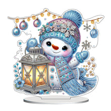 Load image into Gallery viewer, 2D Flat Snowman Print DIY Desktop Diamond Art Kits for Home Office Desktop Decor