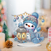 Load image into Gallery viewer, 2D Flat Snowman Print DIY Desktop Diamond Art Kits for Home Office Desktop Decor