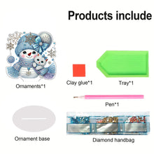 Load image into Gallery viewer, 2D Flat Snowman Print DIY Desktop Diamond Art Kits for Home Office Desktop Decor