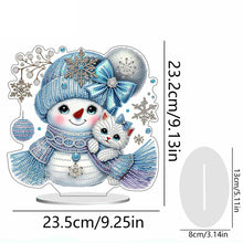 Load image into Gallery viewer, 2D Flat Snowman Print DIY Desktop Diamond Art Kits for Home Office Desktop Decor