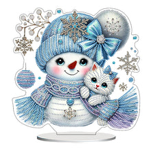 Load image into Gallery viewer, 2D Flat Snowman Print DIY Desktop Diamond Art Kits for Home Office Desktop Decor