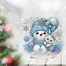 Load image into Gallery viewer, 2D Flat Snowman Print DIY Desktop Diamond Art Kits for Home Office Desktop Decor