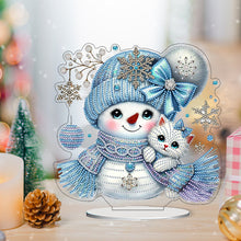 Load image into Gallery viewer, 2D Flat Snowman Print DIY Desktop Diamond Art Kits for Home Office Desktop Decor