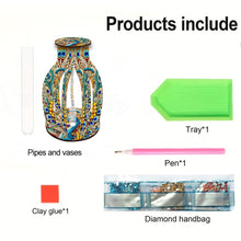 Load image into Gallery viewer, Peacock Diamond Painting Flower Vase Desktop Diamond Art Kits for Home Decor