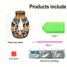 Load image into Gallery viewer, Owl Diamond Painting Flower Vase Desktop Diamond Art Kits for Home Decor
