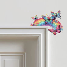 Load image into Gallery viewer, Rainbow Butterfly 2D Flat Diamond Painting Door Corner Sign DIY Door Frame Decor