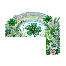 Load image into Gallery viewer, Rainbow Clover 2D Flat Diamond Painting Door Corner Sign DIY Door Frame Decor