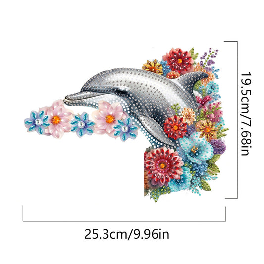Dolphin 2D Flat Diamond Painting Door Corner Sign DIY Door Frame Decoration