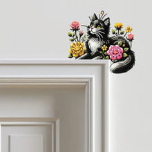 Load image into Gallery viewer, Black Cat 2D Flat Diamond Painting Door Corner Sign DIY Door Frame Decoration