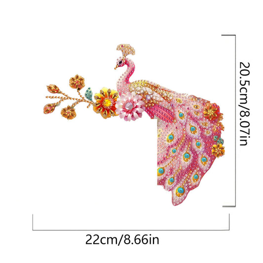 Pink Peacock 2D Flat Diamond Painting Door Corner Sign DIY Door Frame Decor