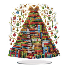 Load image into Gallery viewer, Acrylic 2D Flat Print Book Xmas Tree DIY Table Top Diamond Painting Ornament Kit